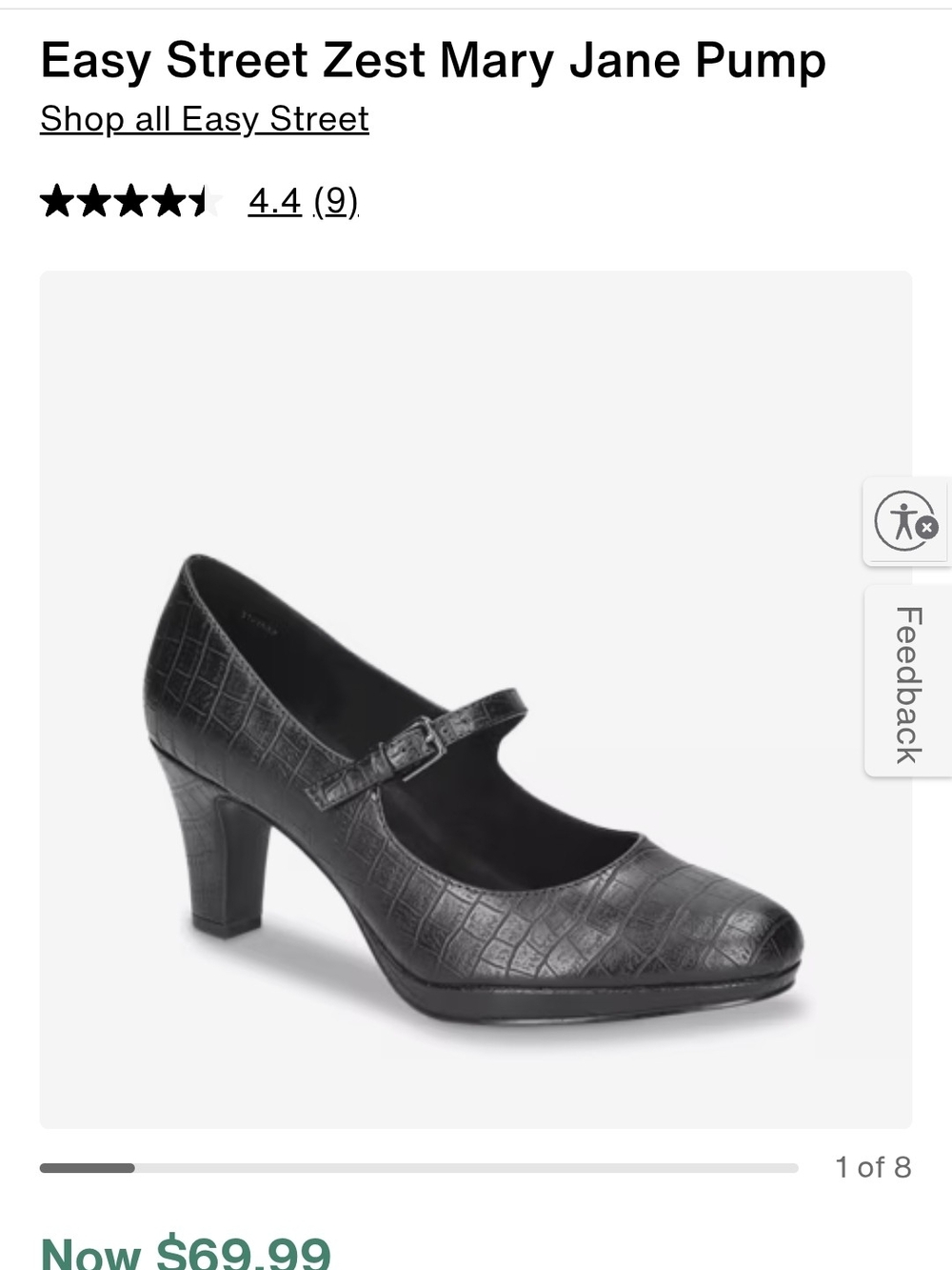 easy street Black Croc-Texture Mary Jane Pump - Picture 1 of 8